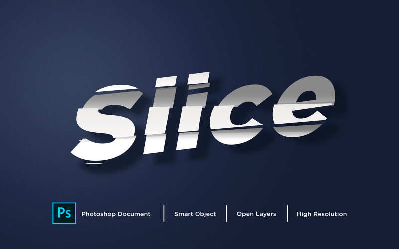 Slice Text Effect Design Photoshop Layer Style Effect - Illustration