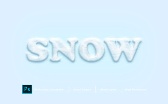 Snow Text Effect Design Photoshop Layer Style Effect - Illustration