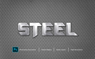 Steel Text Effect Design Photoshop Layer Style Effect - Illustration