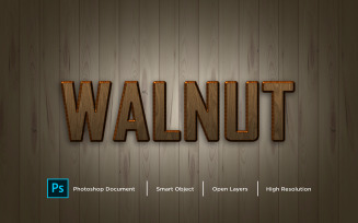 Walnut Text Effect Design Photoshop Layer Style Effect - Illustration