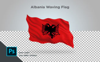 AlbaniaWaving Flag - Illustration