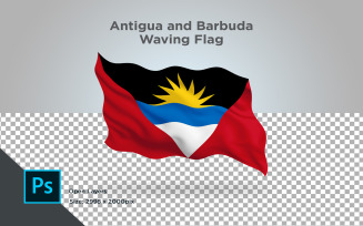 Antigua and Barbuda Waving Flag - Illustration