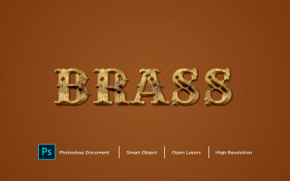 Brass Text Effect Design Photoshop Layer Style Effect - Illustration