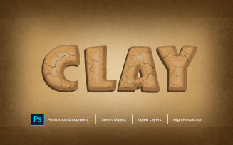 Clay Text Effect Design Photoshop Layer Style Effect - Illustration