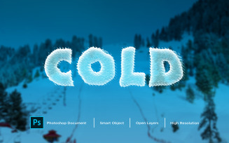 Cold Text Effect Design Photoshop Layer Style Effect - Illustration