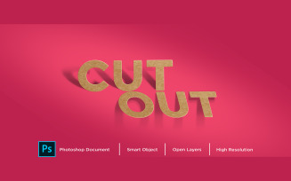 Cut Out Text Effect Design Photoshop Layer Style Effect - Illustration
