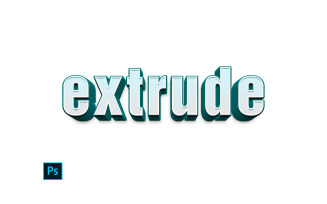 Extrude Text Effect Design Photoshop Layer Style Effect - Illustration