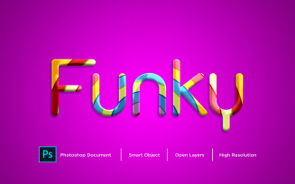 Funky Text Effect Design Photoshop Layer Style Effect - Illustration
