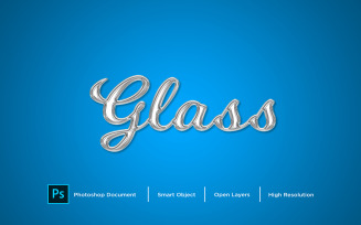 Glass Text Effect Design Photoshop Layer Style Effect - Illustration