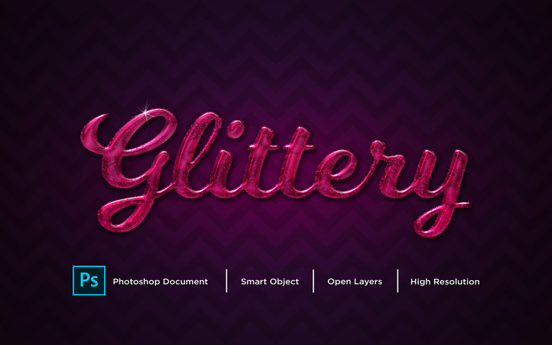 Glittery Text Effect Design Photoshop Layer Style Effect - Illustration