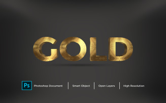 Gold Text Effect Design Photoshop Layer Style Effect - Illustration