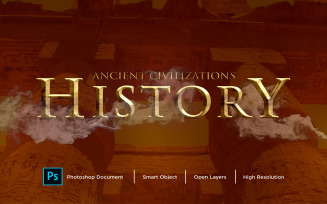 History Text Effect Design Photoshop Layer Style Effect - Illustration