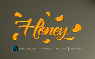 Honey Text Effect Design Photoshop Layer Style Effect - Illustration