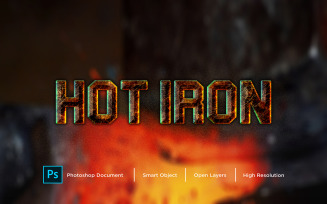 Hot Iron Text Effect Design Photoshop Layer Style Effect - Illustration