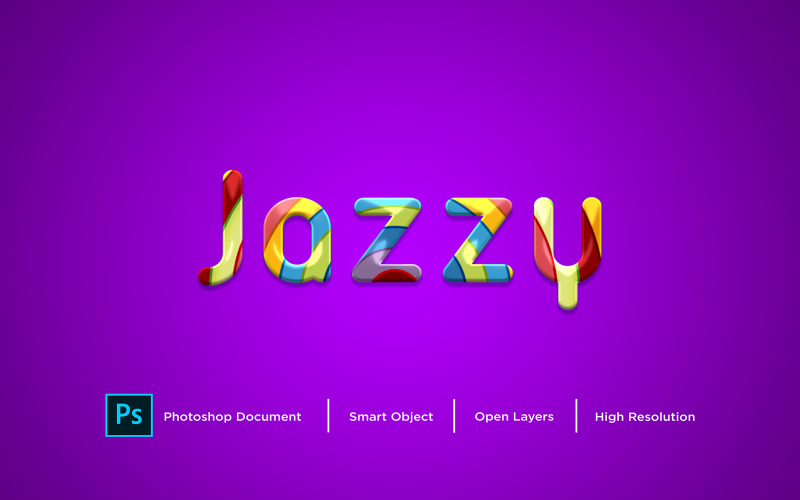 Jazzy Text Effect Design Photoshop Layer Style Effect - Illustration
