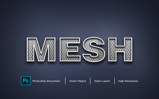 Mesh Text Effect Design Photoshop Layer Style Effect - Illustration