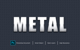 Metal Text Effect Design Photoshop Layer Style Effect - Illustration