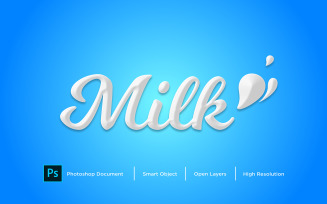 Milk Text Effect Design Photoshop Layer Style Effect - Illustration