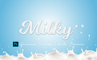 Milk Text Effect Design Photoshop Layer Style Effect - Illustration