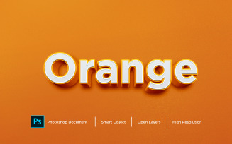 Orange Text Effect Design Photoshop Layer Style Effect - Illustration