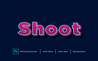 Shoot Text Effect Design Photoshop Layer Style Effect - Illustration