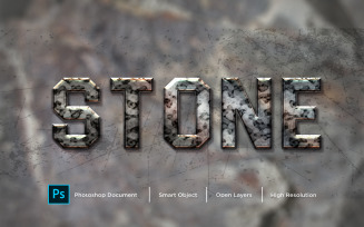 Stone Text Effect Design Photoshop Layer Style Effect - Illustration