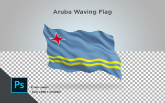 Aruba Waving Flag - Illustration