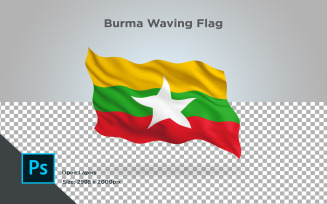 Burma Waving Flag - Illustration