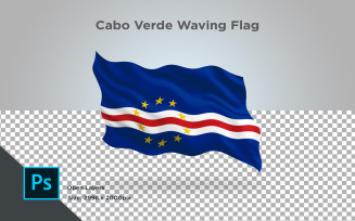 Cabo Verde Waving flag - Illustration