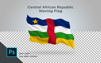 Central African Republic Waving Flag - Illustration