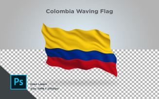 Colombia Waving Flag - Illustration