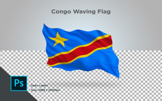 Congo Waving Flag - Illustration