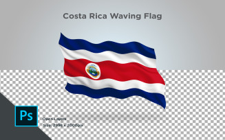Costa Rica Waving Flag - Illustration