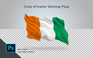 Cote d'Ivoire Waving Flag - Illustration
