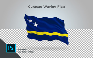 Curacao Waving Flag - Illustration