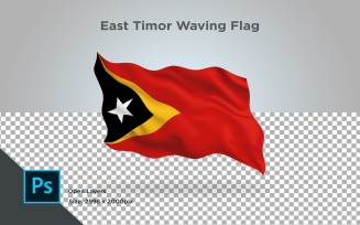 East Timor Waving Flag - Illustration