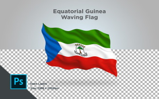 Equatorial Guinea Waving Flag - Illustration