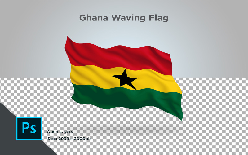 Ghana Waving flag - Illustration