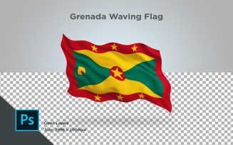 Grenada Waving Flag - Illustration