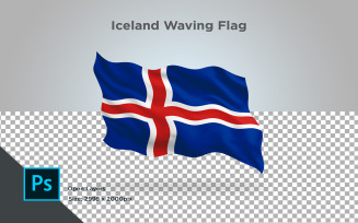 Iceland Waving Flag - Illustration