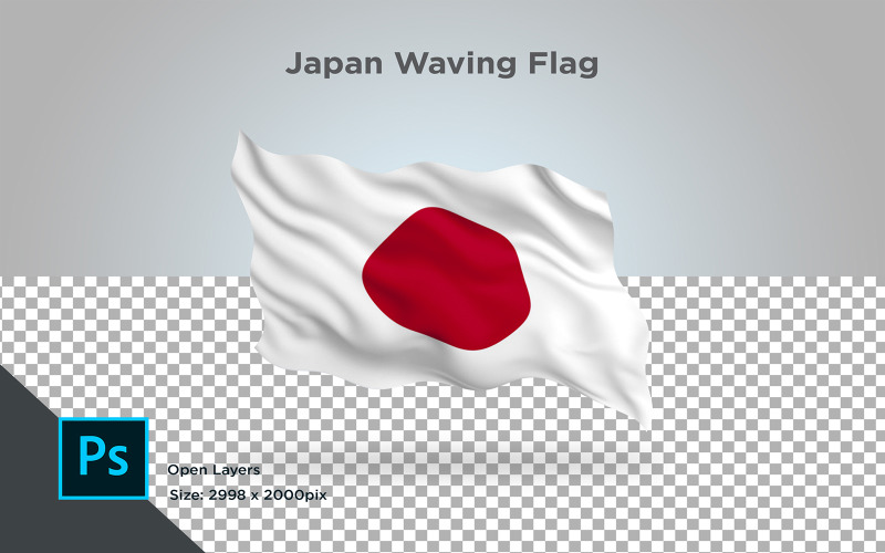 Japan Waving Flag - Illustration