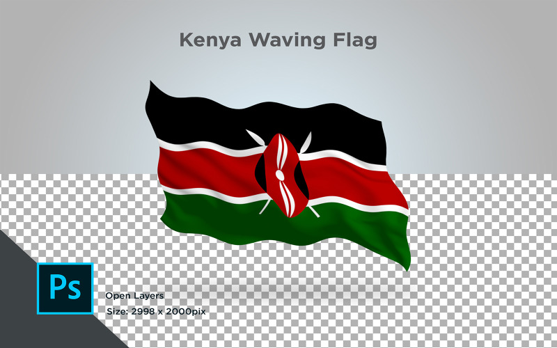 Kenya Waving Flag - Illustration