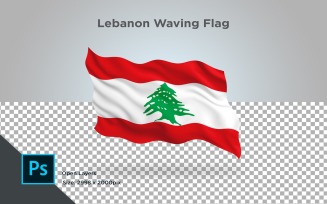 Lebanon Waving Flag - Illustration