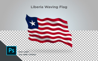 Liberia Waving flag - Illustration