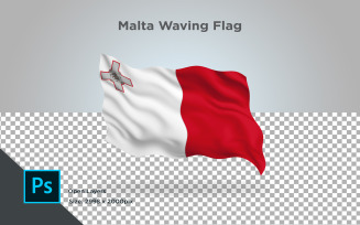 Malta Waving Flag - Illustration