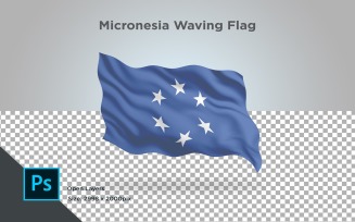 Micronesia Waving Flag - Illustration