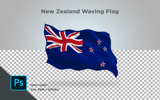 New Zealand Waving Flag - Illustration