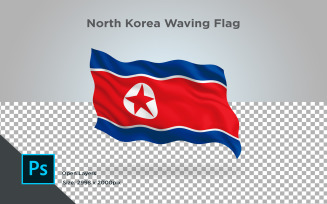 North Korea Waving Flag - Illustration