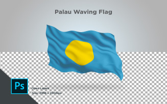 Palau Waving Flag - Illustration