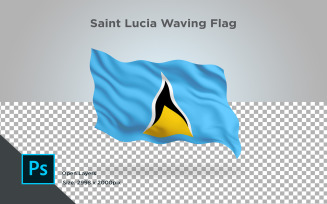 Saint Lucia Waving Flag - Illustration